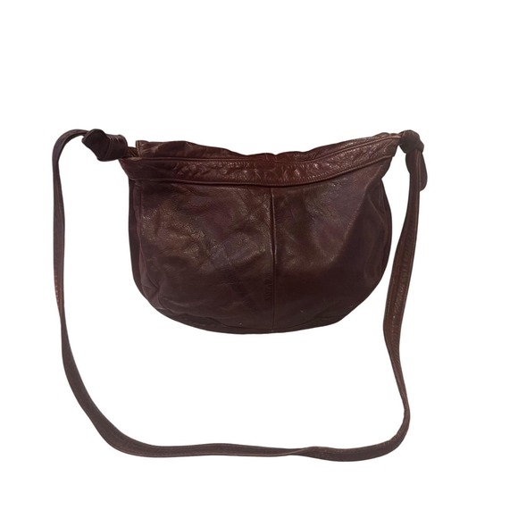Gayle Anderson Designs Brown Leather Yorktown NY Hobo Flap Vintage 70's 11x8x2" - Picture 2 of 9